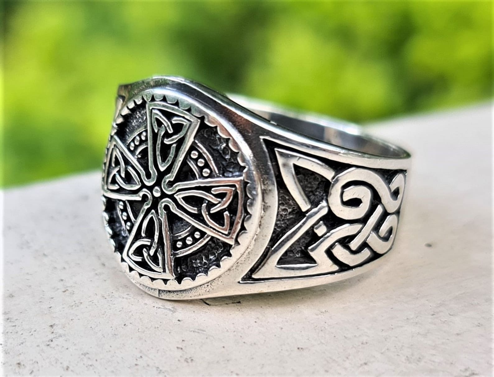 Celtic Cross Ring 925 Sterling Silver Trinity Celtic Knot Sacred Symbol ...