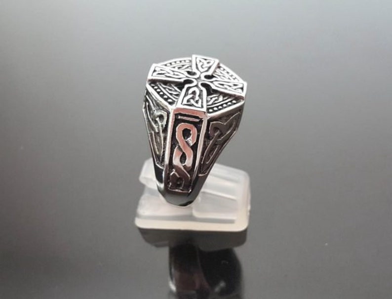 Celtic Knot Cross Ring 925 STERLING SILVER Nordic Ornament Protective ...
