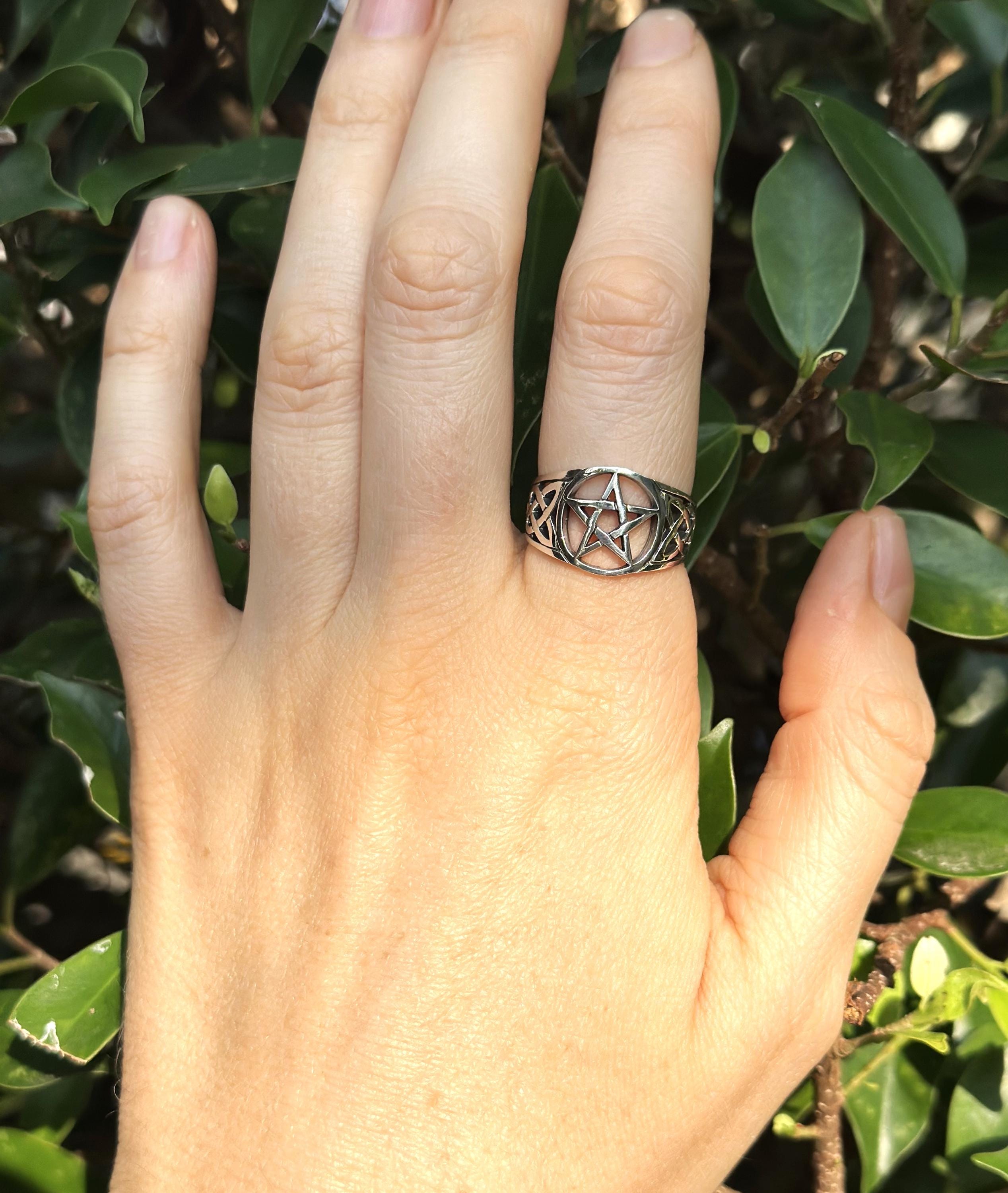 ペンタグラムリング 925 スターリングシルバー スターペンタクル 神聖