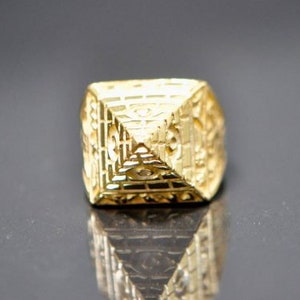 Egyptian Pyramid Ring 925 Sterling SILVER All Seeing Eye Scarab Sacred ...