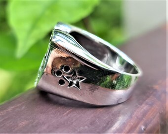 Horse Shoe Ring STERLING SILVER 925 Lucky Horseshoe With Stars