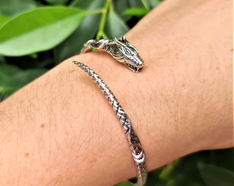 MEDWISE Bracciale Con Drago Celtico In Argento 925 E Cristallo Blu - Regolabile, Idea Regalo In Scatola