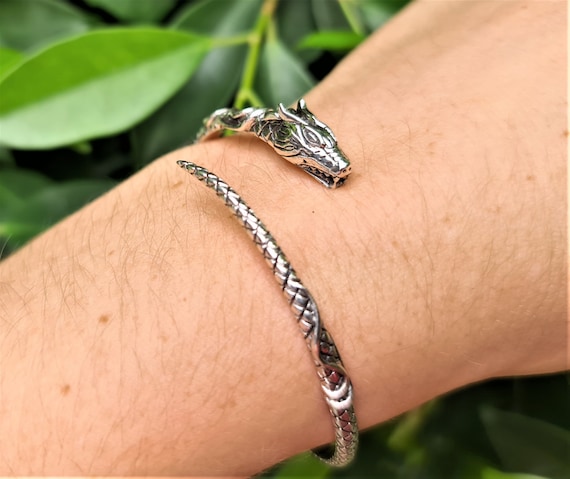 Meetbaar Zinloos Matrix Dragon Bangle STERLING SILVER 925 Ouroboros Bracelet Dragon - Etsy Sweden