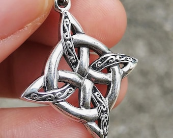 Sterling Silver Witches Knot Pendant Necklace * Twisted Rope