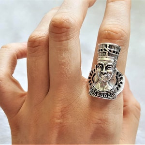 Nefertiti Ring STERLING SILVER 925 Egyptian Queen Great Royal Wife Pharaoh Ring Egypt Symbol Talisman