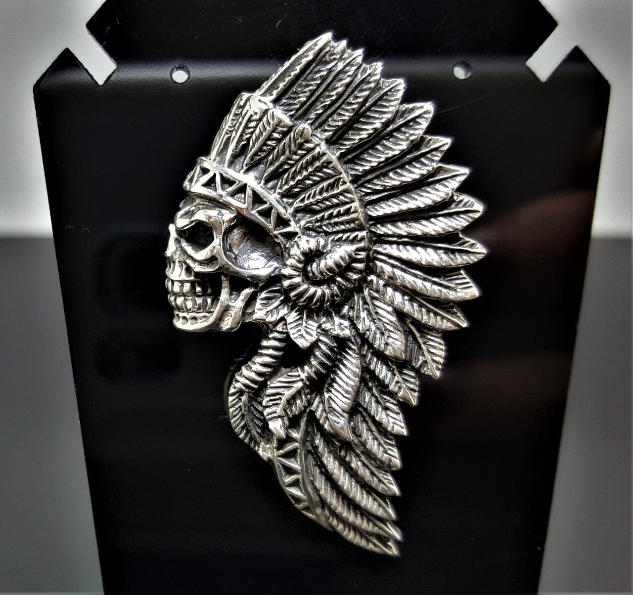 American Indian Skull Pendant STERLING SILVER 925 Native American