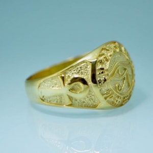 Eye of Horus Ring Egyptian Ankh Gold Plating Pure Solid 925 - Etsy