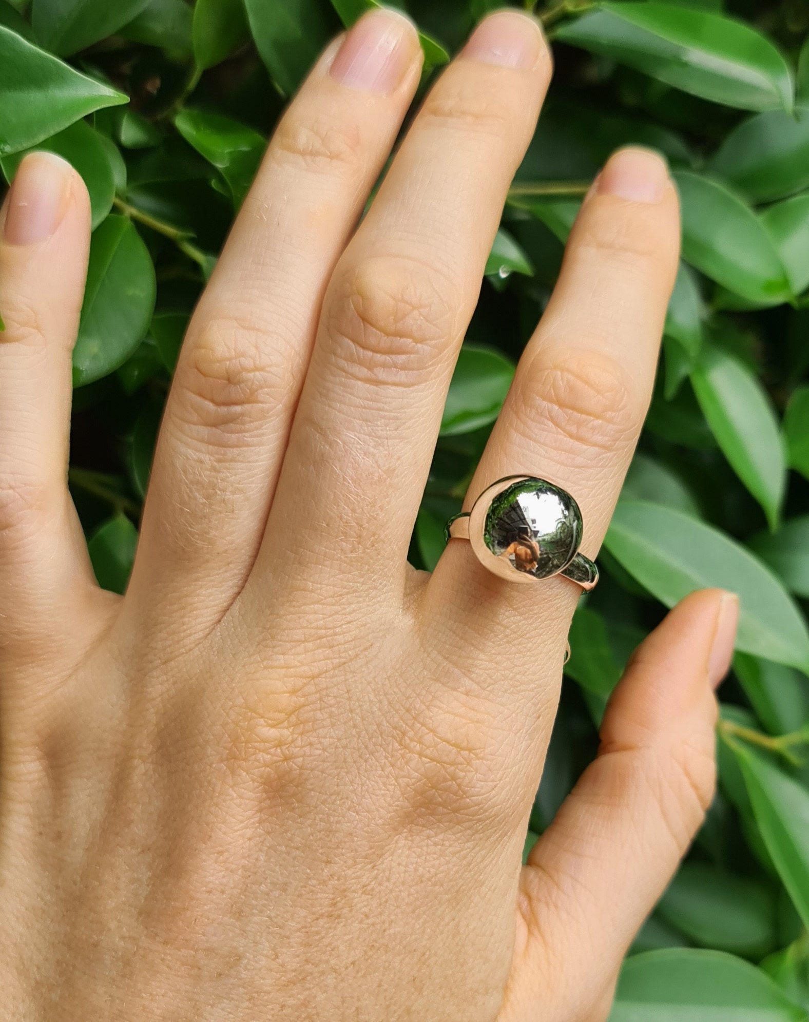 Ball Ring 925 Sterling Silver 925 Sphere Ring Stylish Minimalist