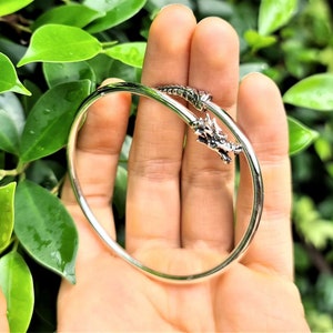 Ouroboros Bracelet STERLING SILVER 925 Dragon eating Tail Ancient Symbol Talisman Amulet Good Luck image 4