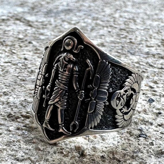 Dios Ra Anillo PLATA STERLING 925 El Dios Sol Egipcio Ra Deidad de Egipto Halcon Halcon Escarabajo Ankh Amuleto Talisman Sagrado Espiritual Etsy Mexico