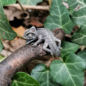 Chameleon Ring STERLING SILVER 925 Lizard Reptile Animal Talisman Exclusive Handmade Design