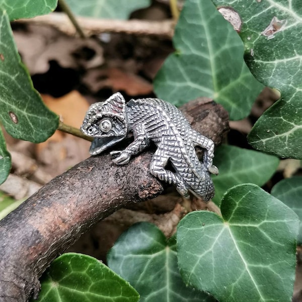 Chameleon Ring STERLING SILVER 925 Lizard Reptile Animal Talisman Exclusive Handmade Design