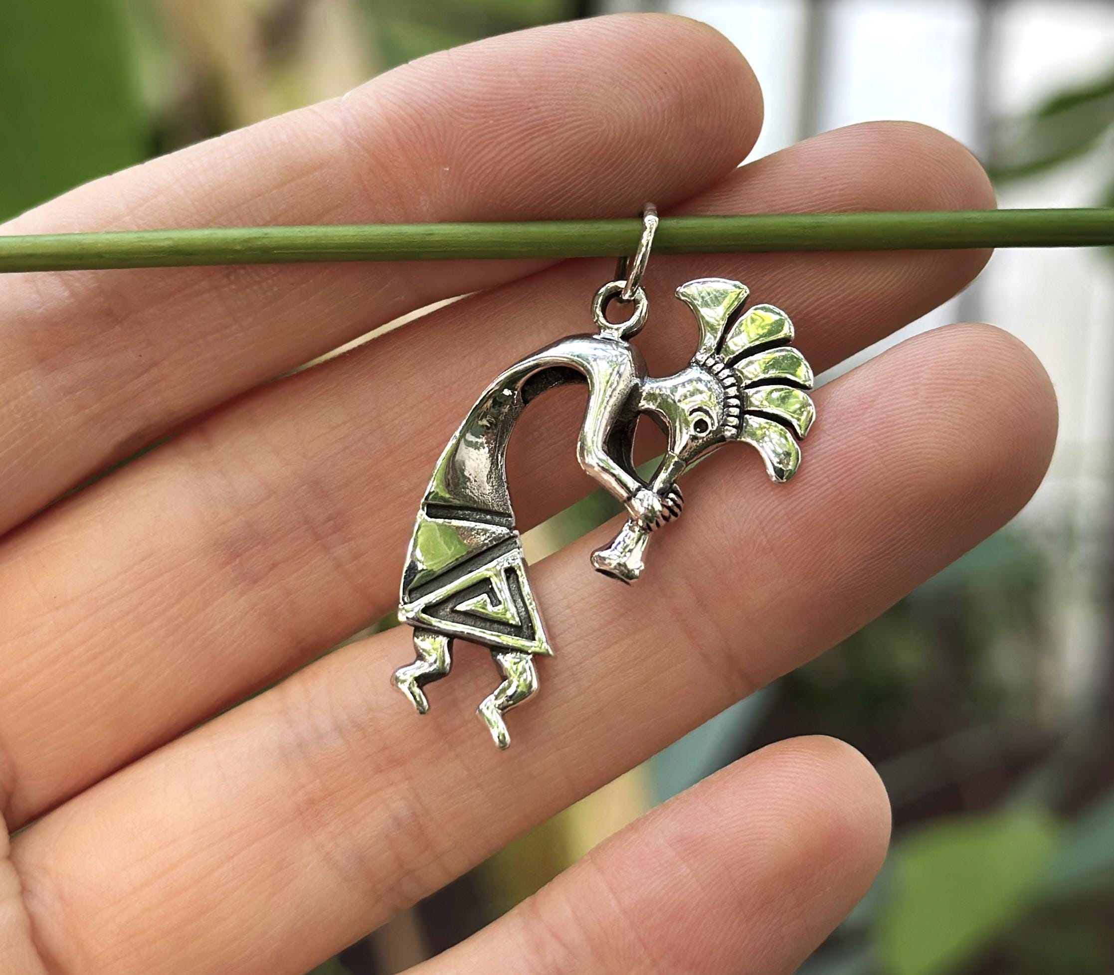 Kokopelli Pendant 925 STERLING SILVER Fertility Deity Native