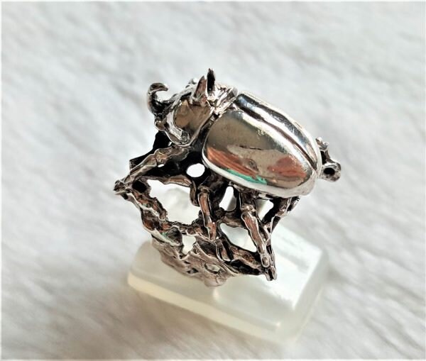 Rhinoceros Beetle Ring STERLING SILVER 925 Stag Beetle Symbol of ...