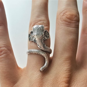 Elefanten Ring STERLING SILBER 925 Elephant Wrap Exklusive Handmade Einzigartiges Design