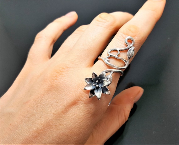 Amazon.com: 925 Sterling Silver Ring, Flower, Adjustable