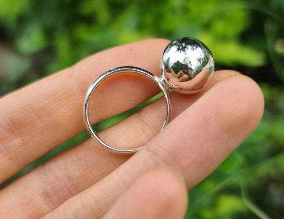 アクセサリー BALL SMAL RING 925 STERLING SILVER Ball Ring 925 Sterling Silver 925 Sphere Ring Stylish Minimalist