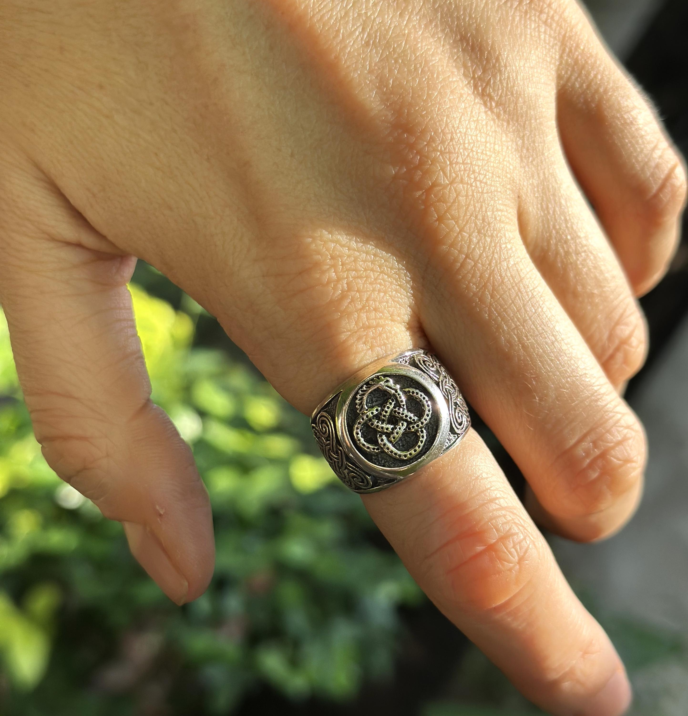 Ouroboros Ring 925 Sterling Silver Viking Sacred Symbols Celtic