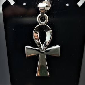 Ankh Pendant 925 Sterling Silver Egyptian Key of Life Cross Sacred Symbol Talisman Amulet Pendant /Charm