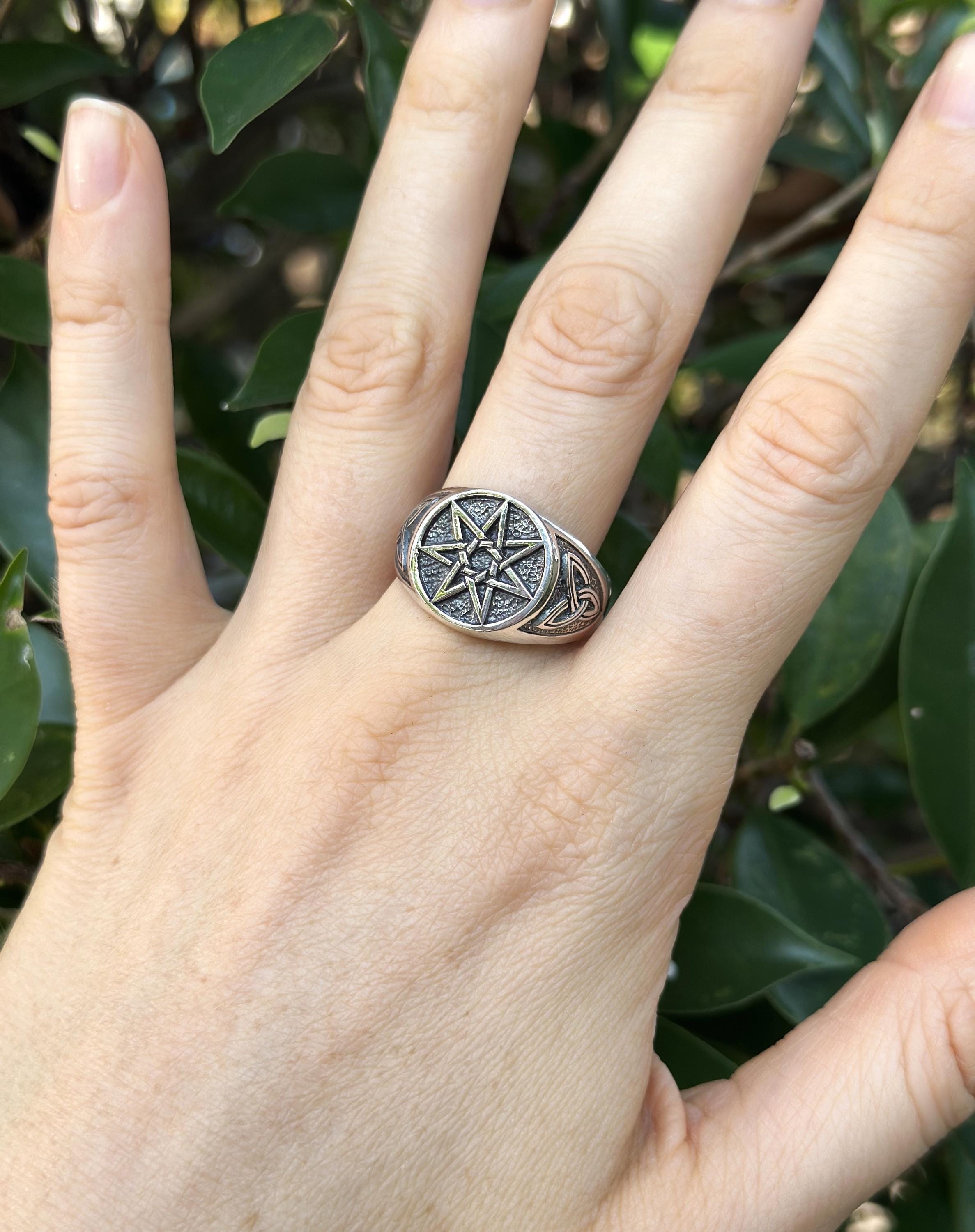 Silverly Anello Aperto a Forma di Stella in Argento Sterling