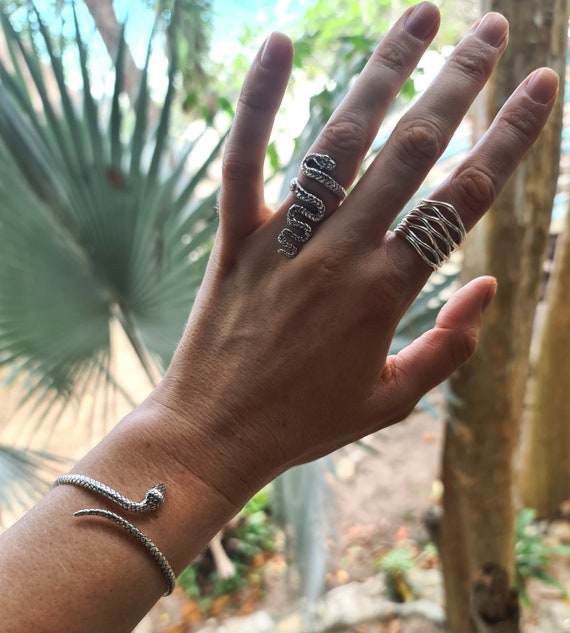 Snake Bangle STERLING SILVER 925 Snake Bracelet Cleopatra Jewelry