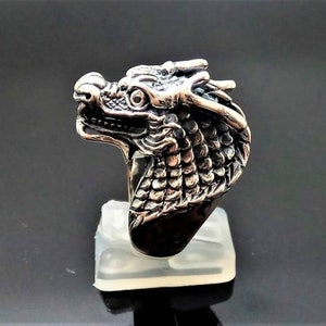 Chinese Dragon Ring 925 Sterling Silver Black Onyx Eyes - Etsy