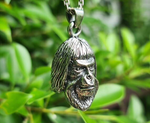 Dr. Zaius Ape Pendant 925 STERLING SILVER Planet of the Apes Monkey Chimp Heavy Etsy