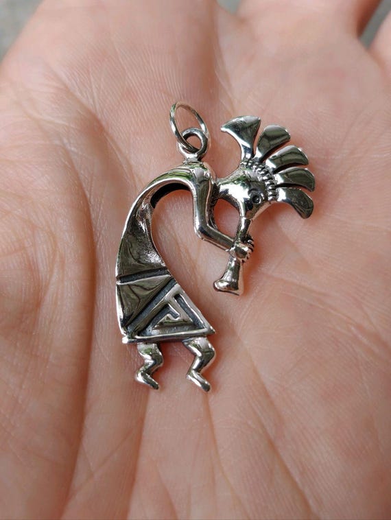 Kokopelli Pendant 925 STERLING SILVER Fertility Deity Native