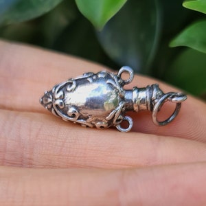 Perfume Bottle Pendant STERLING SILVER 925 Amphora Shape Locket Fragrance Perfume/Essential Oil 3D Locket/Pendant Minimalist Urn image 10