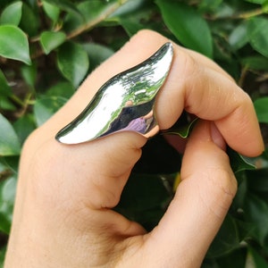 Knuckle Ring STERLING SILVER 925 Full Finger Long Ring Biker Rocker Gothic Exclusive Gift