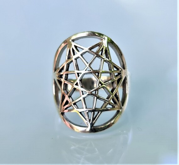 Metatron Cube Ring STERLING SILVER 925 Sacred Geometry Etsy