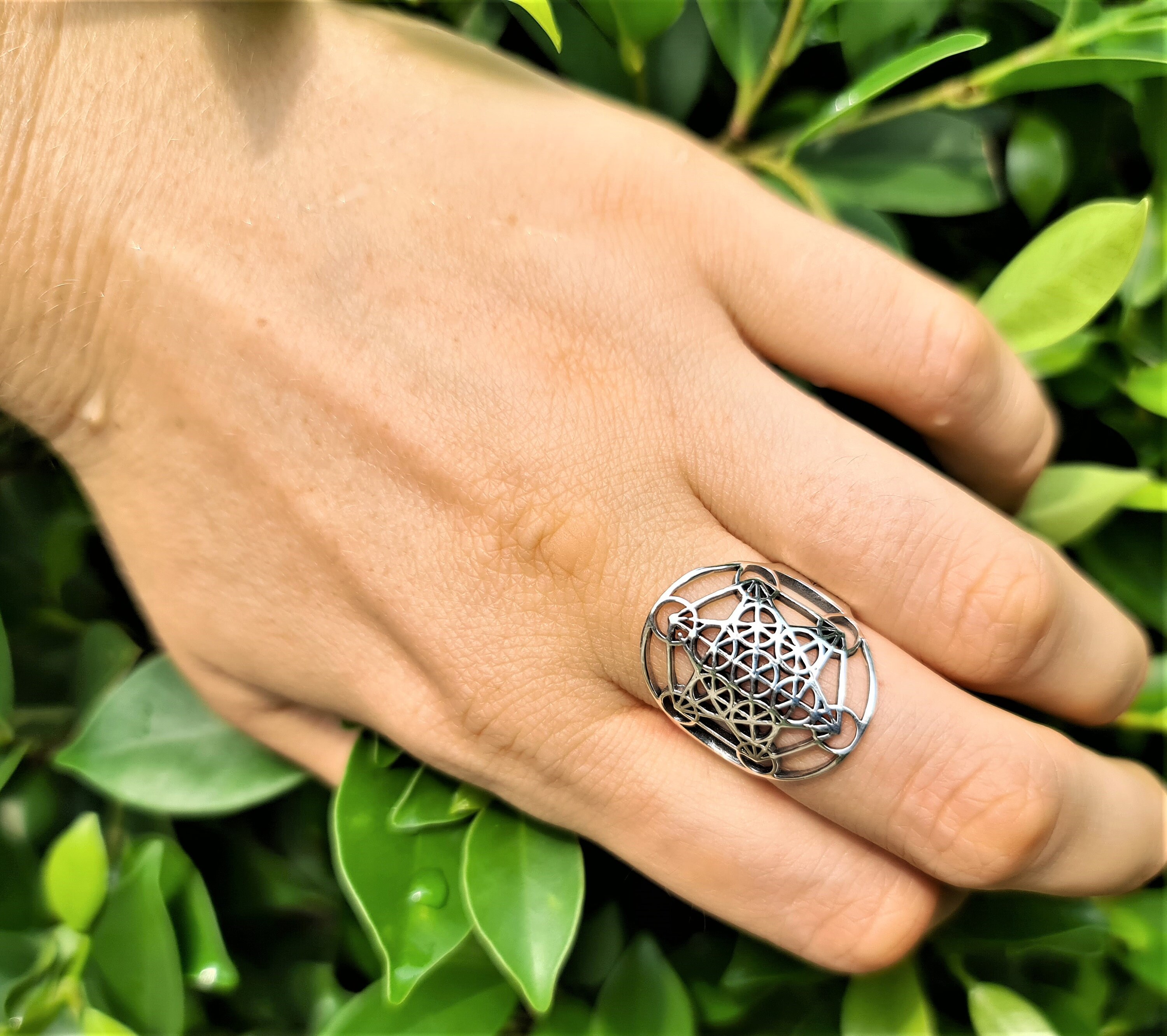 Metatron Cube Ring STERLING SILVER 925 Sacred Geometry Etsy