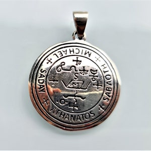 Archangel Michael Pendant 925 STERLING SILVER Philosophical Sacred Talisman Sigil Of Michael Archangel Seal Of Solomon Magical Amulet