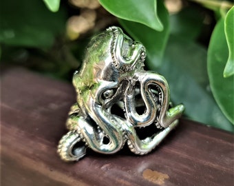 OCTOPUS RING 925 Sterling Silver Ocean Sea Creature Animal Talisman Exclusive Gift
