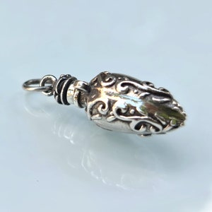 Perfume Bottle Pendant STERLING SILVER 925 Amphora Shape Locket Fragrance Perfume/Essential Oil 3D Locket/Pendant Minimalist Urn image 7