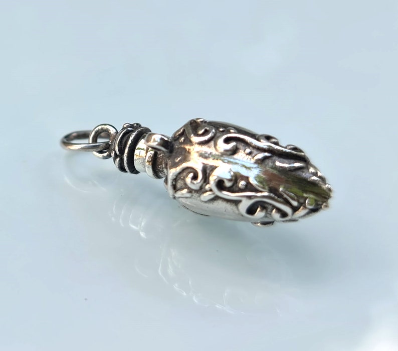 Perfume Bottle Pendant STERLING SILVER 925 Amphora Shape Locket Fragrance Perfume/Essential Oil 3D Locket/Pendant Minimalist Urn image 7