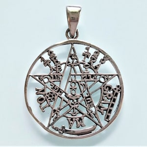 Tetragrammaton Pendant 925 Sterling Silver Pentagram Star Solomon Seal Sacred Symbols Talisman Protective Amulet Exclusive