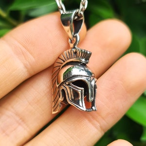Gladiator Helmet Pendant STERLING SILVER 925 3D Warrior Soldier Helmet Spartan Roman Martial Art Talisman