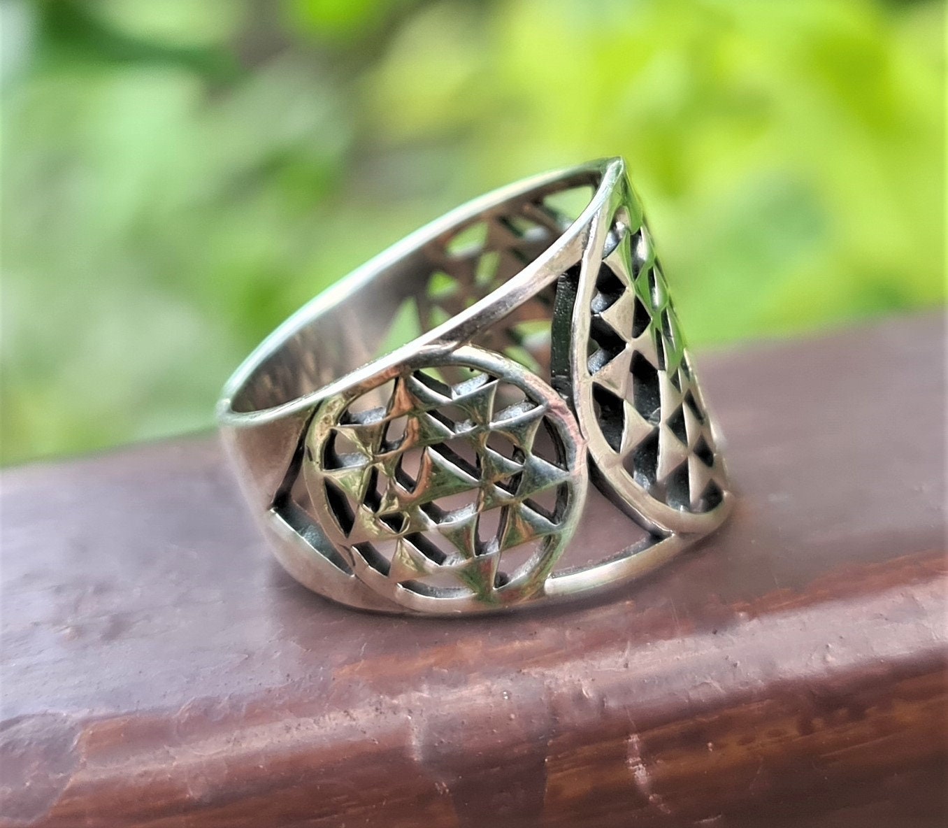 Sri Yantra Ring Shri Chakra Hindu Hinduism Shiva Bindu - Etsy