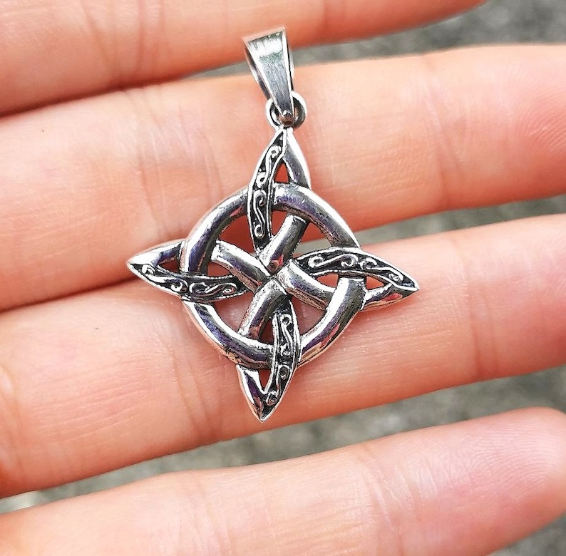 Witch's Knot Pendant 925 Sterling Silver Protection Occult Amulet Magic ...