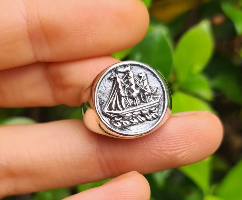 Sailboat Ring 925 Sterling Silver Sailing Ship Nautical Symbol Sailor ...