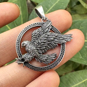 Eagle With Black Onyx in Sterling Silver - Etsy