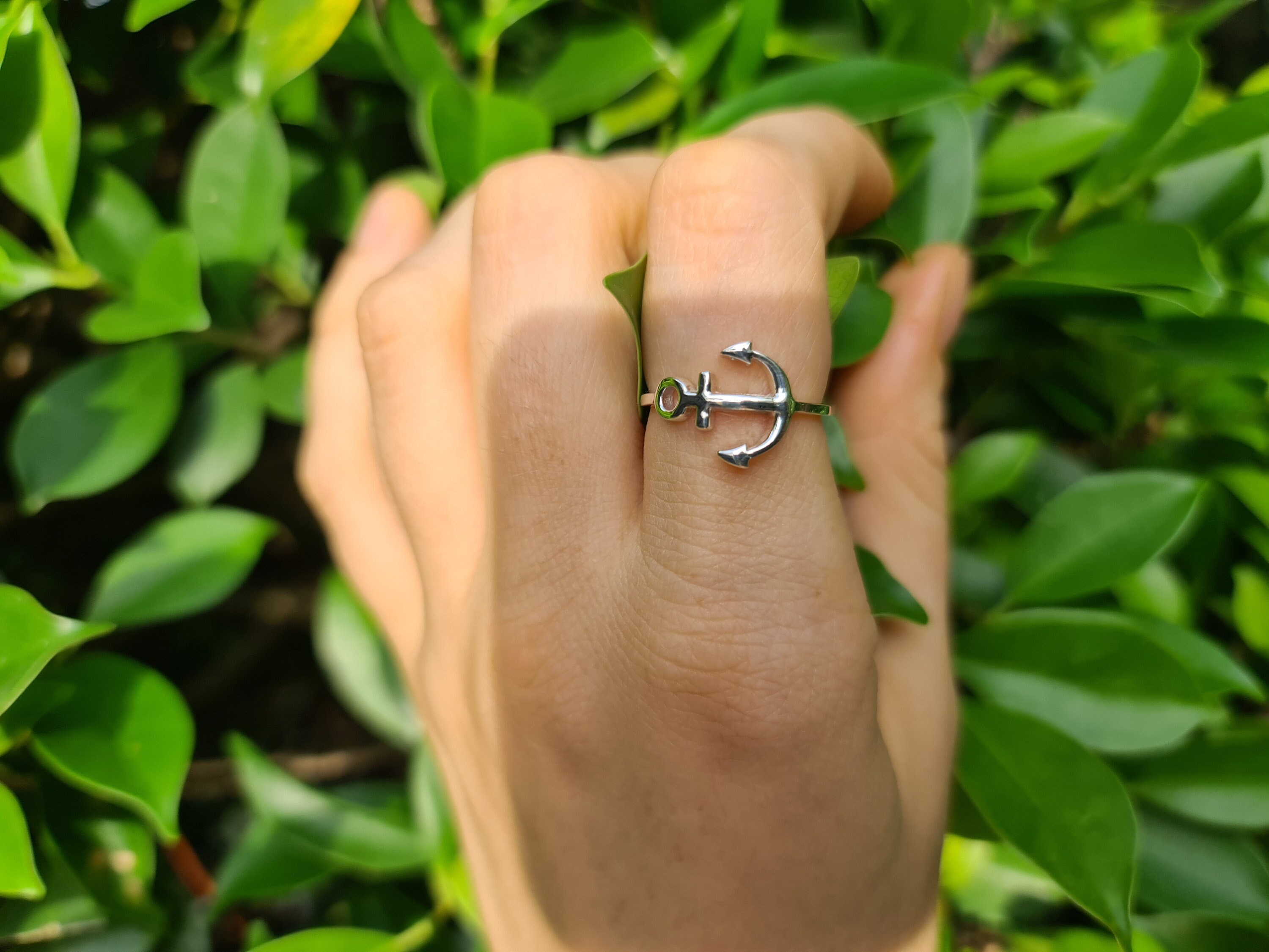 thumbnail image 2 of Harlembling Men's 925 Sterling Silver Black Onyx Anchor Sailor Maritime Ring - Hip Hop Style (Sizes 6-13) 2 of 6