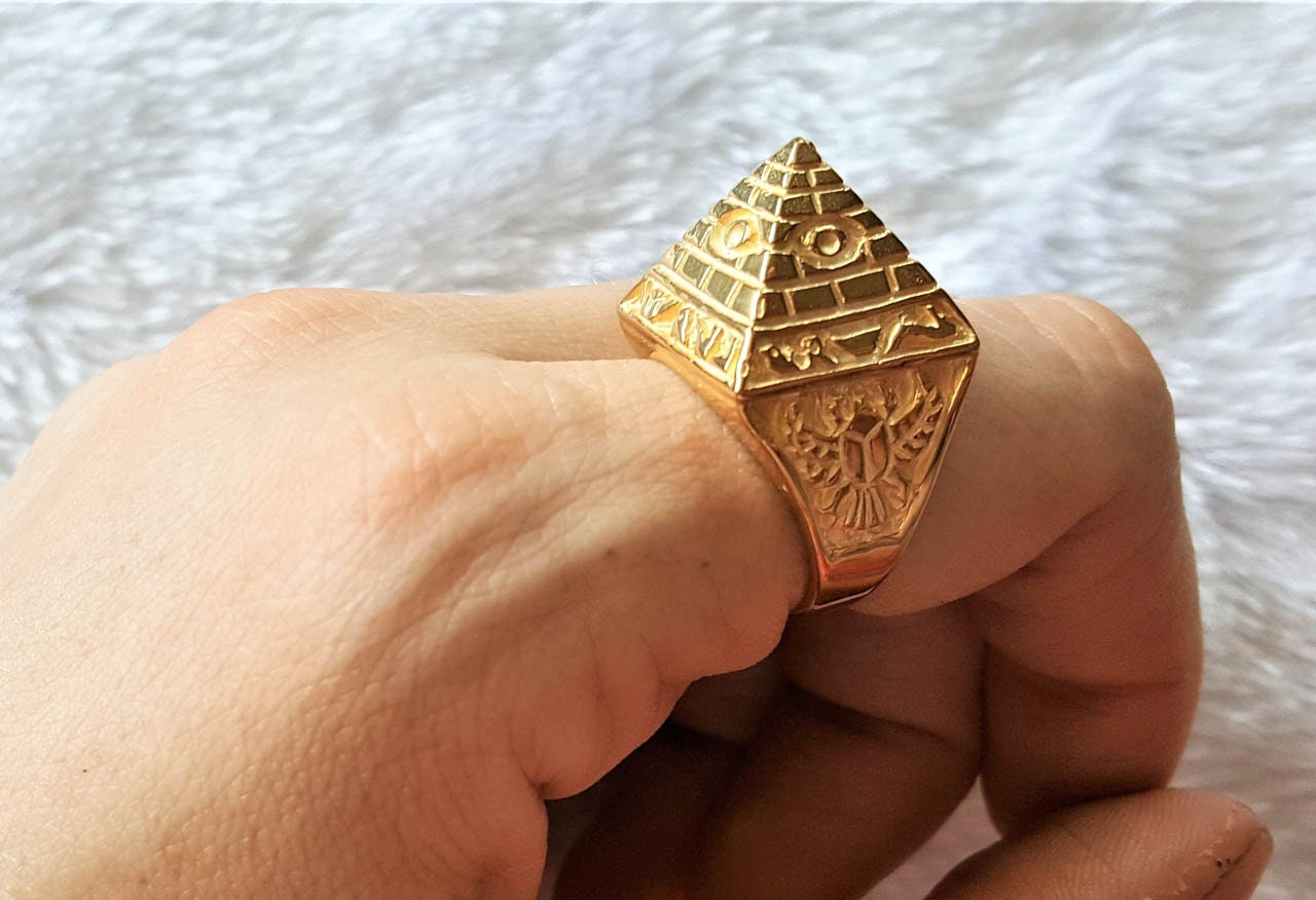 Buy 14K Solid Gold Pyramid Ring, Sterling Silver Pyramid Ring, Gold Pyramid  Ring, Spike Ring, Handmade Gold Ring, Gift for Her, Christmas Gift Online  in India - Etsy