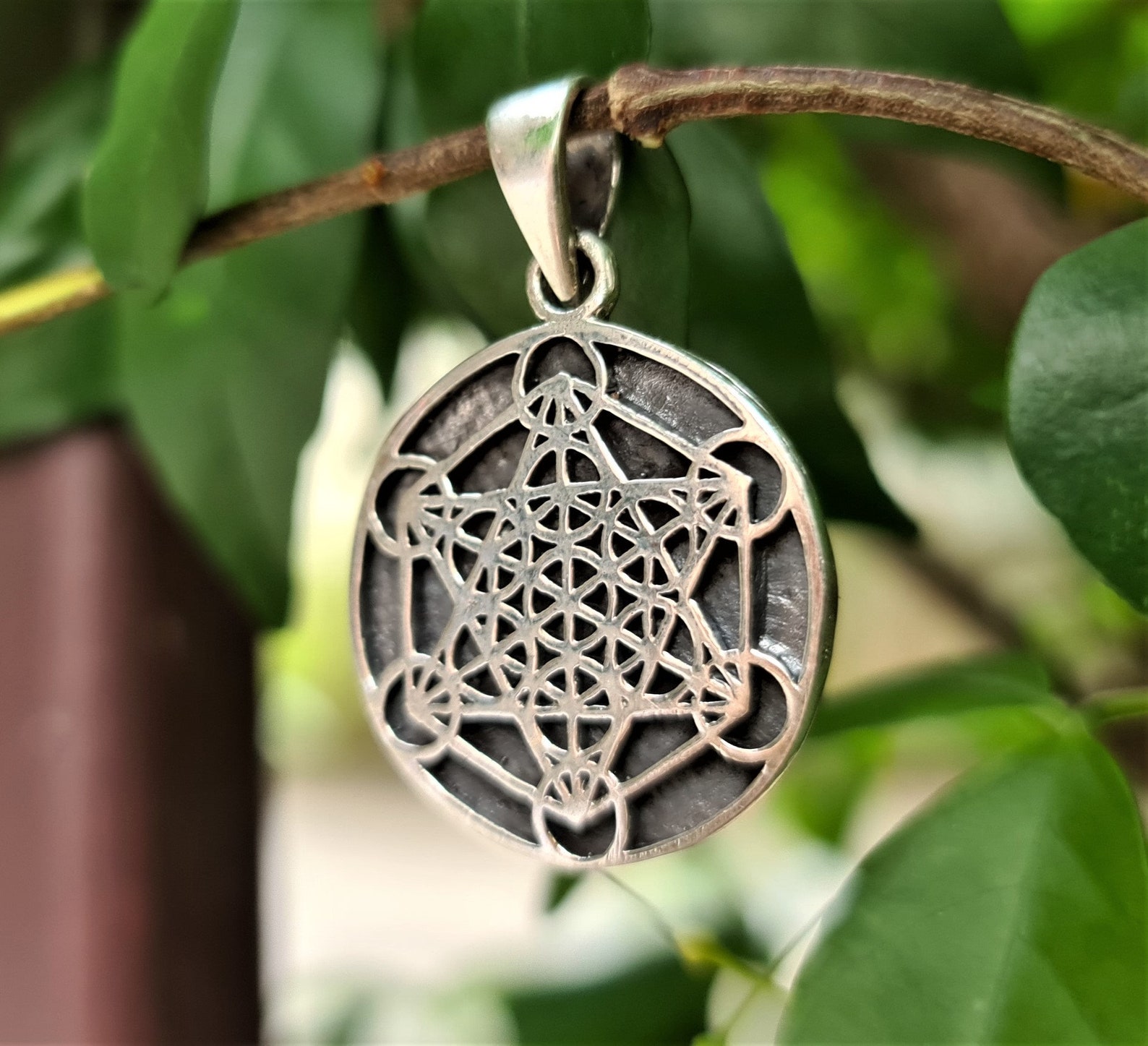 Metatron Cube Pendant STERLING SILVER 925 Sacred Geometry Etsy