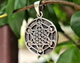 Metatron Cube Pendant STERLING SILVER 925 Sacred Geometry Archangel Metatron Fruit of Life Spiritual Talisman Amulet