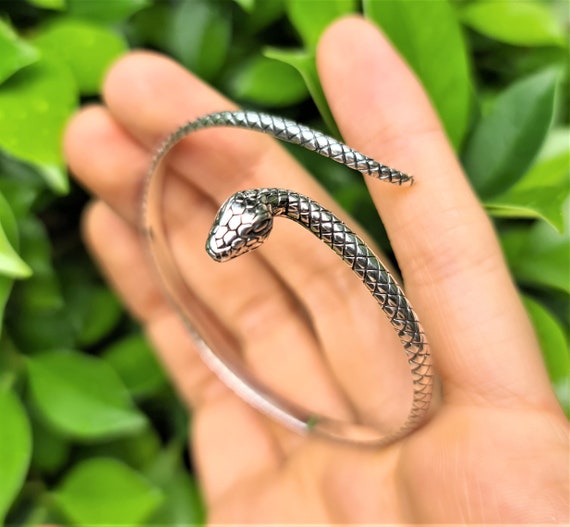 SNAKE BRACELET AND RING in SILVER