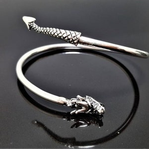 Ouroboros Bracelet STERLING SILVER 925 Dragon eating Tail Ancient Symbol Talisman Amulet Good Luck image 6