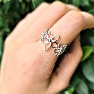 Flower Ring STERLING SILVER 925 Floral Exclusive Design Daisy Ring Nature Jewelry