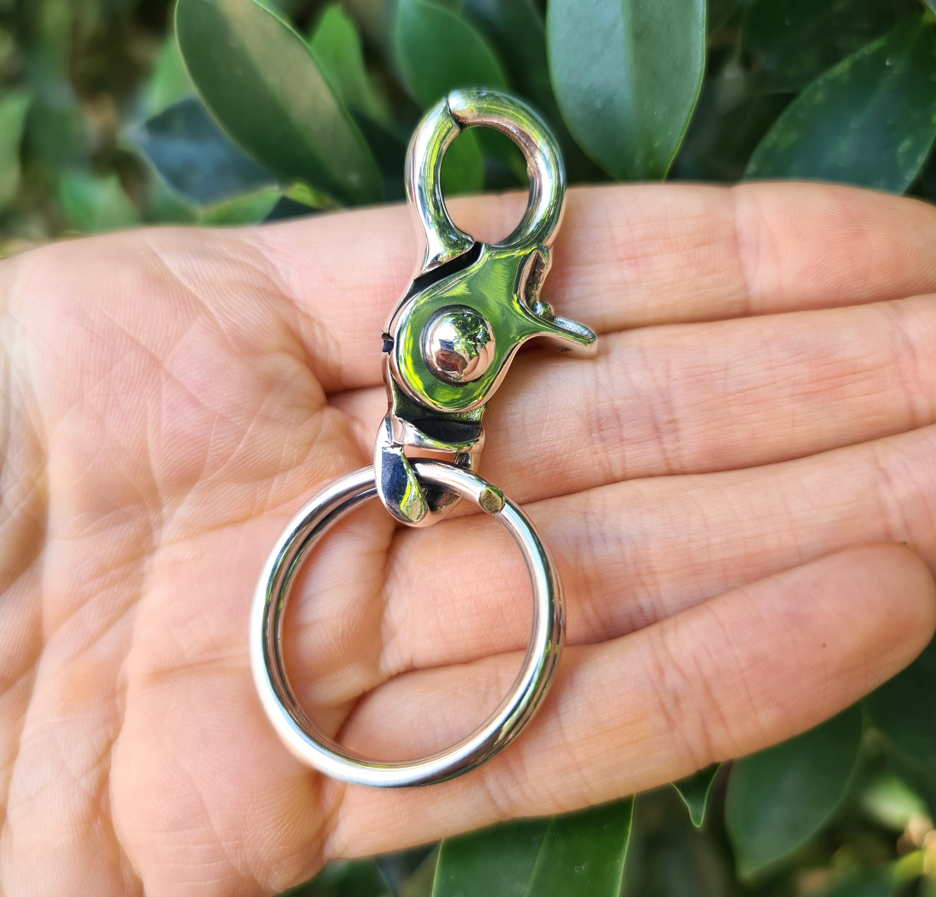 Key Chain STERLING SILVER 925 Gothic Cross Key Ring Gift for Him